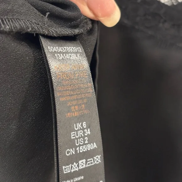 Topshop Black Lace Detail Cami Camisole Top - Picture 8 of 10